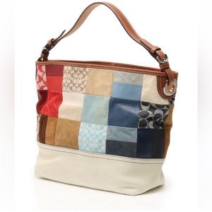 Coach leather patchwork shoulder bag